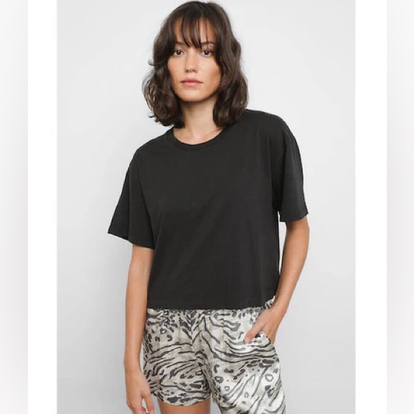 Rails Tops - RAILS THE BOXY CREW in BLACK (Size:S)